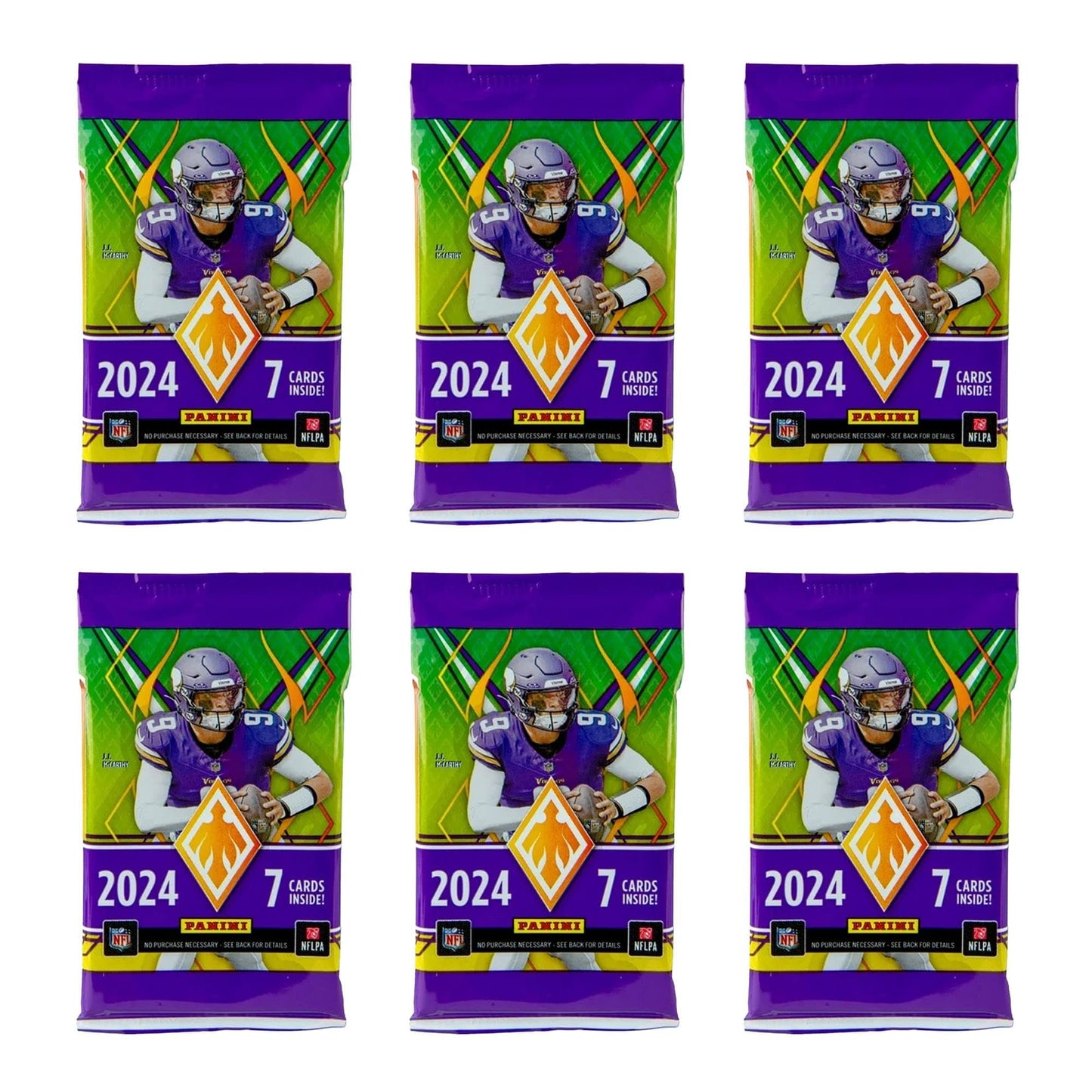 2024-25 Panini Phoenix Nfl Football Mega Box - Retail Exclusive, 42 Cards, Color Blast Parallels, Rookie Cards, Official Trading