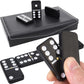 Dominos Set For Adults And Kids - Dominoes - Domino Classic Board Games, Christmas Games – Double Six Standard Dominos Set 28 Tiles With Black Leather Case - Juegos De Mesa (Black Leather Case)