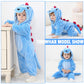 Tonwhar Unisex Baby Animal Halloween Costume Kid'S And Toddler'S Autumn Winter Outfits Jumpsuit(3-4T,Blue Dino)