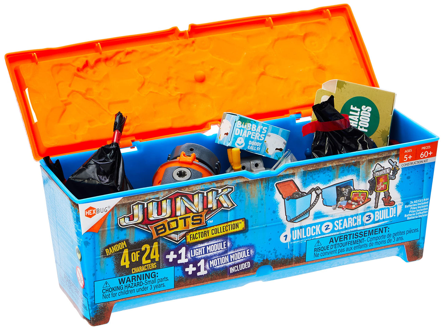 Hexbug Junkbots Factory Collection Industrial Dumpster, Surprise Toys In Every Box Lol With Boys And Girls, Alien Powered Toys For Kids, 60+ Pieces Of Action Construction Figures, For Ages 5 And Up