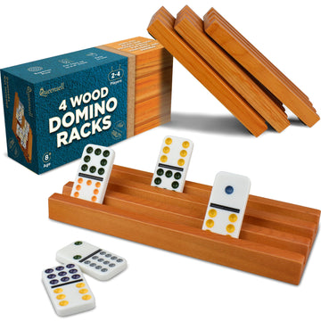 Queensell Domino Holders For Mexican Train - Domino Trays Set Of 4 - Mexican Train Accessories - Domino Racks From Mexican Train Game (Medium)
