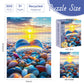 300 Piece Puzzles for mature-themed  Love Pebbles Theme Jigsaw Puzzles 300 Pieces for mature-themeds Kids Senior  Sunset Beach Jigsaw Puzzles  Challenging Family Fun Puzzle Activity Game Gift 20.5 X 15 in
