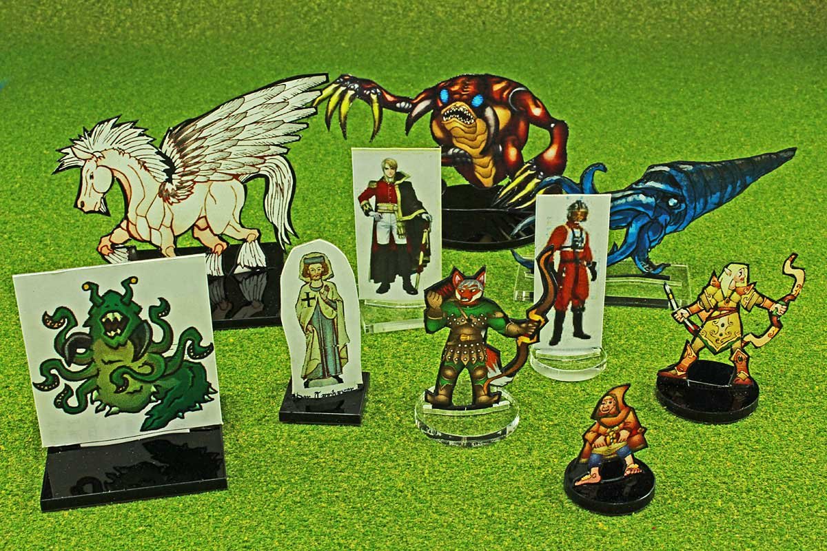 Litko Paper Miniature Bases | Round | Circle | Slotted Paper Figure Holder | Compatible With Dungeons And Dragons | Game Card Stands (3Mm Black Acrylic, 25Mm)