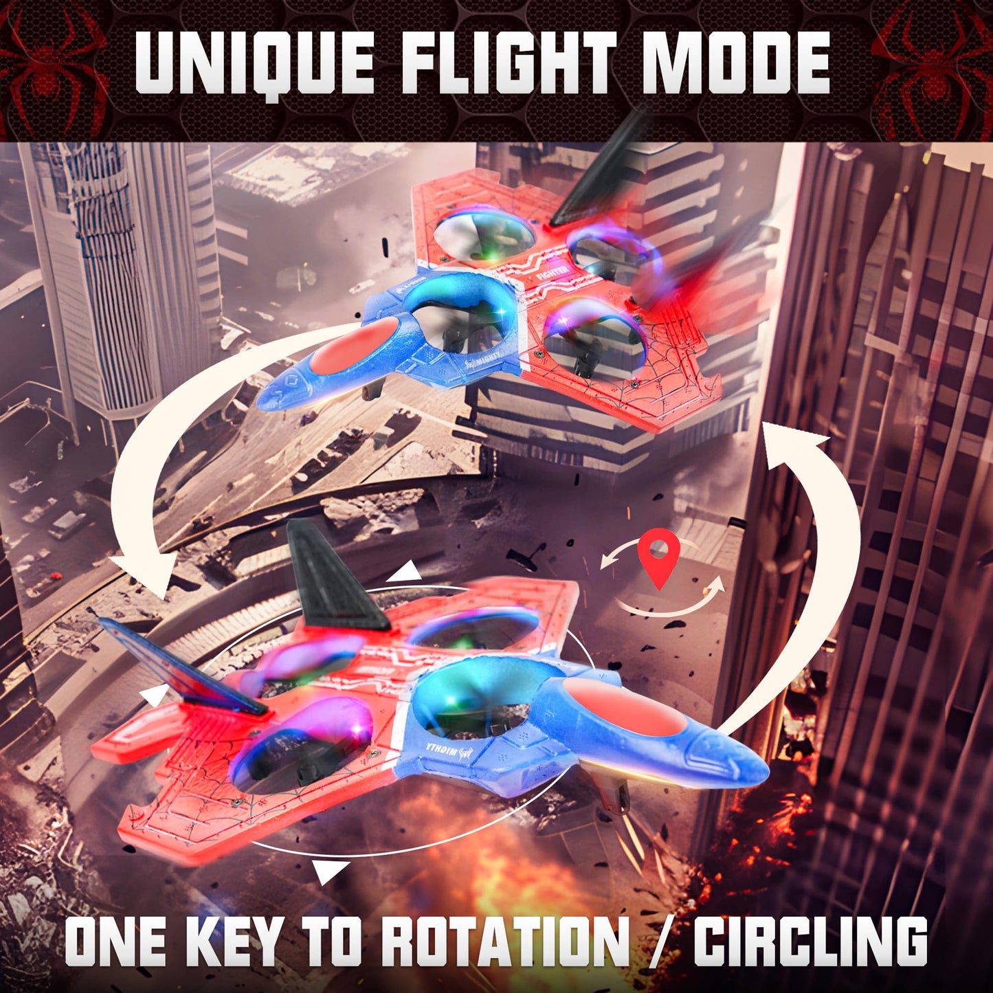 Bezgar Drones For Kids | 2.4Ghz Rc Plane, Spider Toys For Boys, Remote Control Spider, 6-Axis Gyro Remote Control Airplane, Rc H