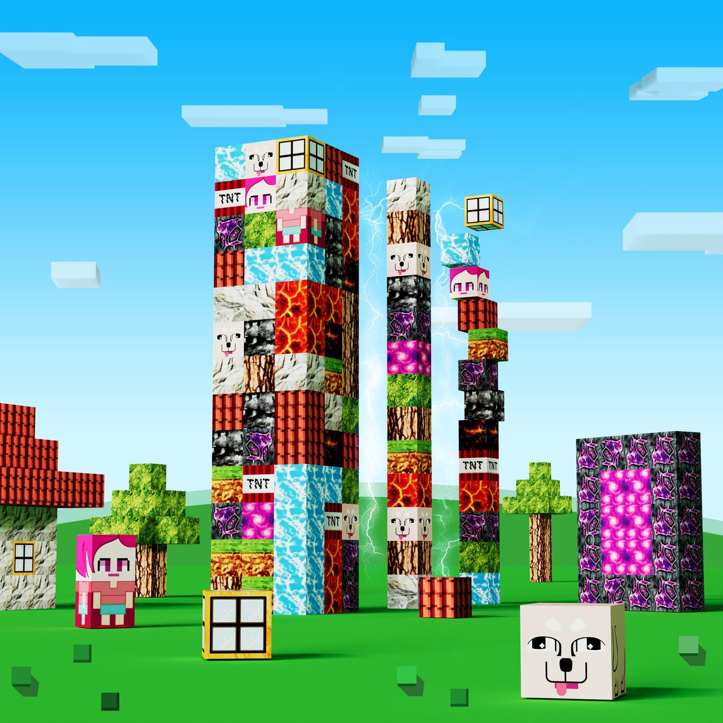 Petenjoy Magnetic Blocks Kids Building Toys - 1'' Magnetic Cube Building Blocks Toddler Toy 126 Pcs Set, Stem Sensory Toy For 3-