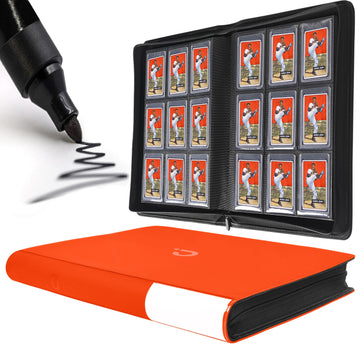 Toploader Binder  Holds 360 Top Loaders - 9-Pocket Top Loader Binder for 3 x 4 Rigid Card Holders for Trading Cards or Sports Cards  Model B - Classic Orange