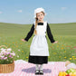 Lingway Toys Girls Pioneer Costume,Black Colonial Prairie Dress for Girls with Apron and Bonnet 3-4