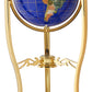 Unique Art Blue Lapis Gemstone World Globe - 36-Inch Floor Standing Globe with Gold Tripod, Perfect Home Decor