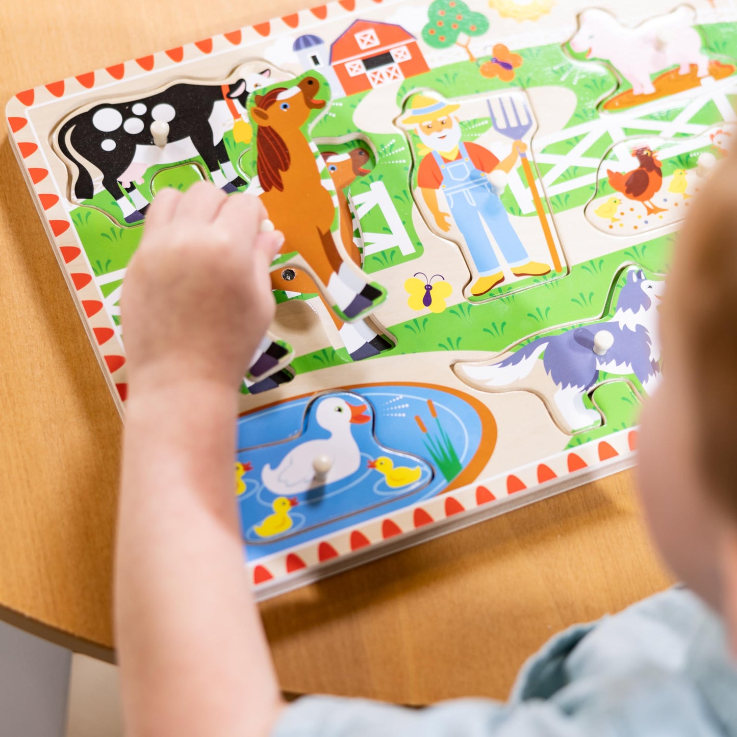 Melissa & Doug Old Macdonald'S Farm Sound Puzzle With Light-Activated Sound Effects Farm Animal Toys, Puzzles For Toddlers And K