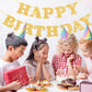 Glitter Gold Happy Birthday Banner Sign With Shiny Letters, Glitter Happy Birthday Bunting Banner Flag Garland For Kids Boys Baby Birthday Party Decorations Supplies