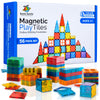 SUNNY AUNTIE Magnetic Tiles Building Set, 56 PCS STEM Toy for Kids 3-8, Multicolor Plastic Blocks, MPTSmallSets