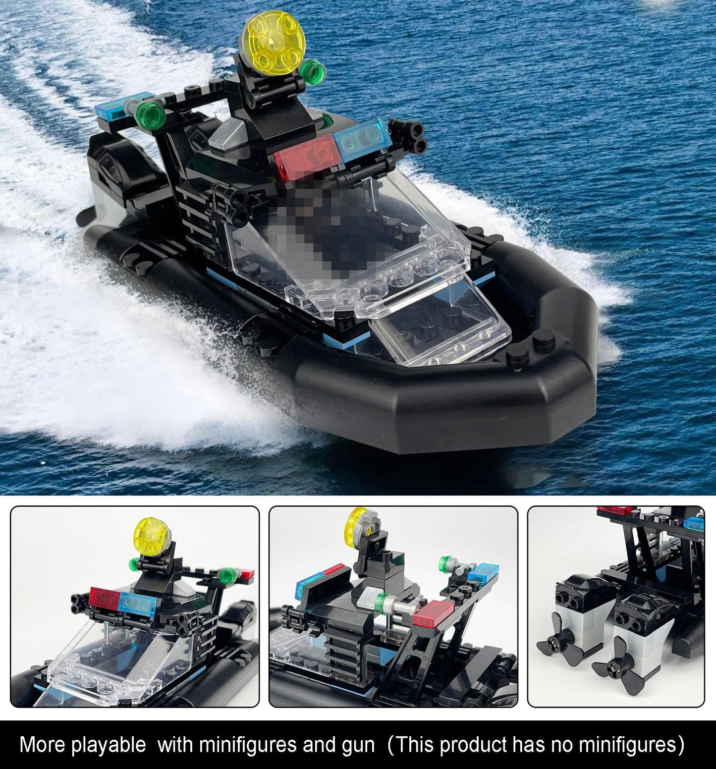 City Police Speed Boat Building Blocks Sets City Fire Rescue Boat?Guard Boat ?Patrol Boat Creative Building Bricks Compatible with Lego  Fun Gift or Pretend Play Toy for Kids (Patrol Boat 127PCS)