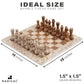 Radicaln Marble Chess Set 15 Inches Fossil Coral And Dark Brown Handmade Board Game Chess Sets For Adults - Travel Chess Game Se