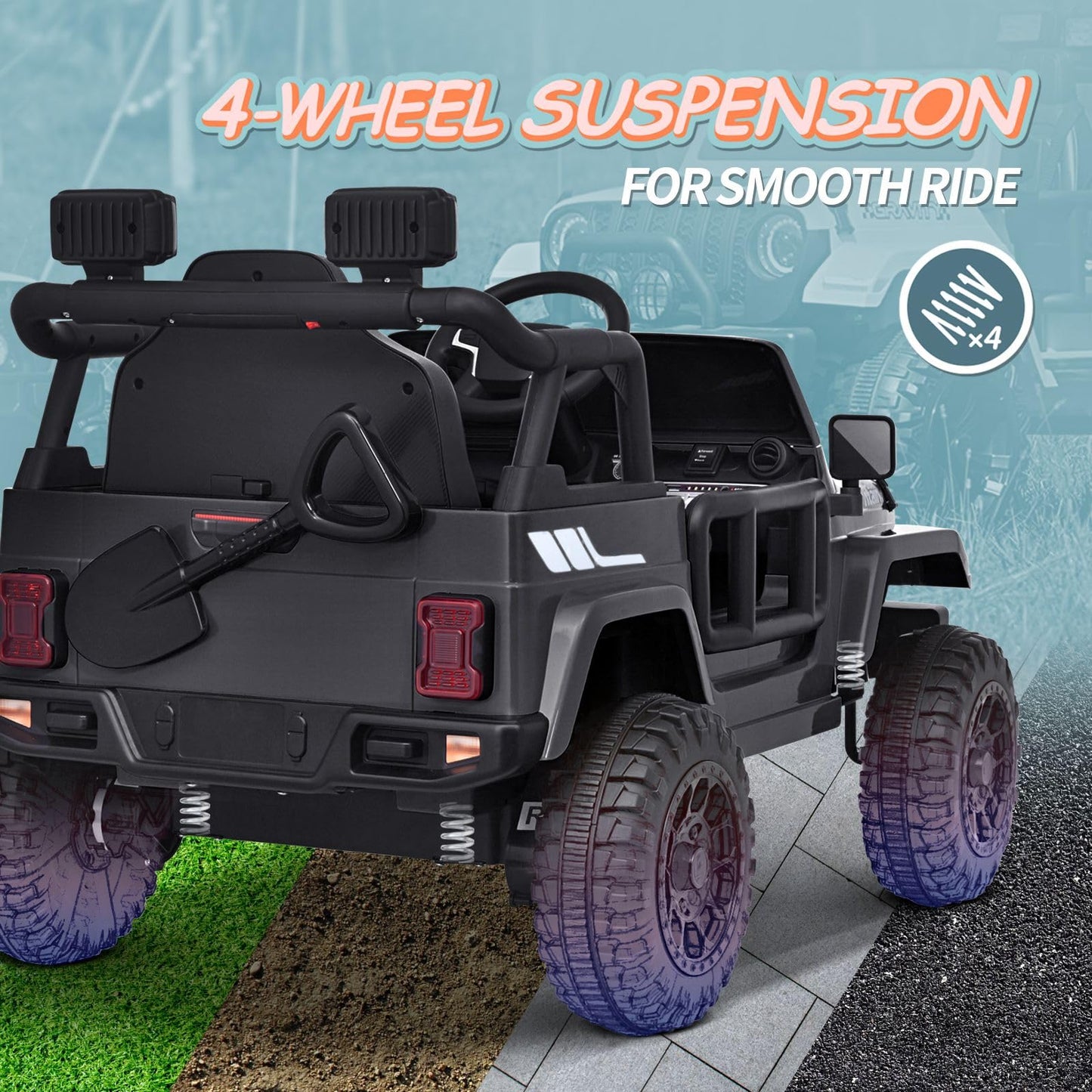 Joywhale 12V Kids Ride on Truck Battery Powered Motorized Car Electric Vehicle for Kids, with Remote Control, 4-Wheel Suspension