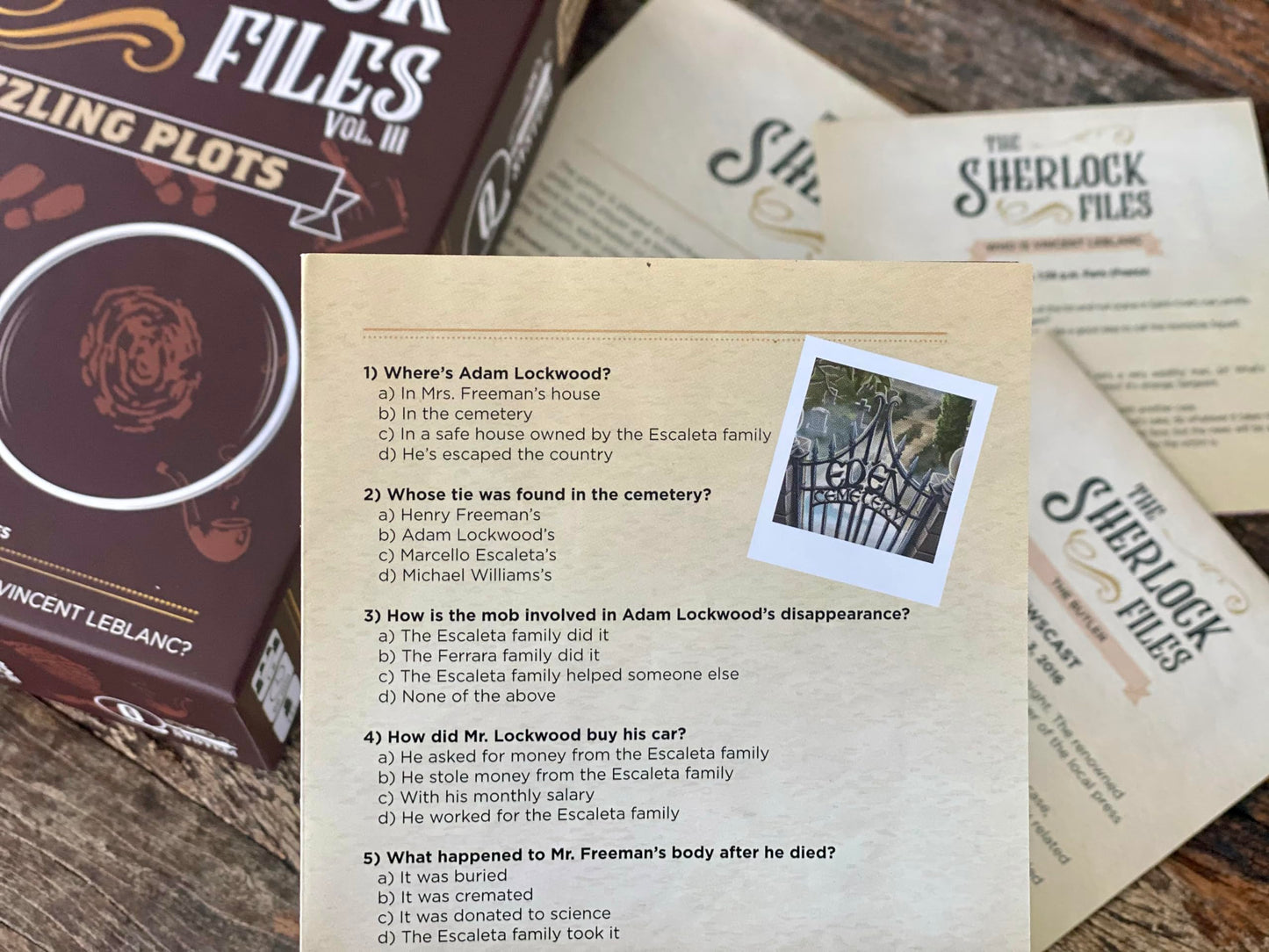 Indie Boards and Cards The Sherlock Files: Puzzling Plots, Brown, Model SFPP01IBC, Paper Game for Mystery Lovers