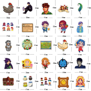 146Pcs Stardew Valley Merch Stickers Pack, Funny Game Vinyl Waterproof Stickers For Water Bottle,Skateboard,Laptop,Phone,Bumper,