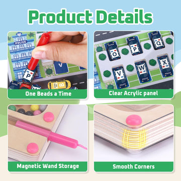 Montessori Toys, Magnetic Color And Number Maze Toddler Puzzles, Magnetic Letters Puzzle Board, Double Sided Wooden Magnet Game Montessori Busy Board, Educational Toys Learning Toys For Toddlers 3-6