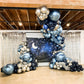 Jobkoo Blue And Silver Balloon Arch Kit, Navy Blue Dark Blue Silver Balloon Garland With Metallic Royal Light Blue Silver Confet