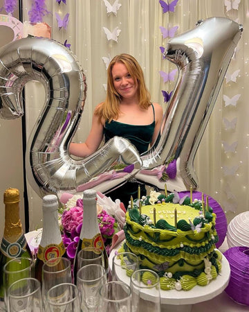 21 Balloon Number, Silver Number 21St Birthday Balloons 40 Inch, 21 Or 12 Years Old Silver Birthday Decorations For Men Women Hi