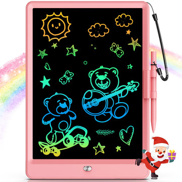 Bravokids 10 Inch Lcd Writing Tablet For 3-8 Year Olds - Electronic Drawing Pad And Doodle Board As Educational Birthday Gifts For Girls And Boys (Pink)
