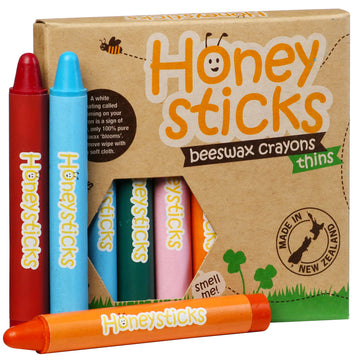 Honeysticks Jumbo Crayons (8 Pack) - 100% Pure Beeswax Crayons - Non Toxic Crayons For Kids - Large Crayons, Easy To Hold And Use, Unbreakable, Eco Friendly, Preschool Art Supplies, For Kids 2-4, 4-8