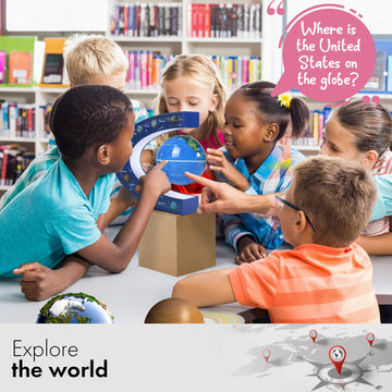 Wowesotica Floating Globe, Magnetic Levitating Geographic Globes With Led Lights, Desk Spinning Rotating Globes For Kids, Men An