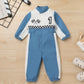 Ibtom Castle Baby Race Car Driver Costume: Toddler Boy Girl 1St Birthday Party Outfit Halloween Speed Racing Suit Long Sleeve Romper Dress Up Checkered Jumpsuit For Photo Shoot Blue-1 9-12 Months