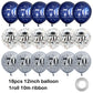 UniBirthLon 18Pcs Navy Blue Silver 70th Birthday Balloons Decorations for Men Women, Confetti Latex Balloons for 70th Anniversary Party Decor