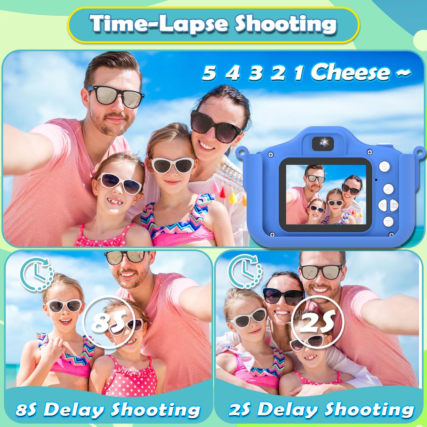 Kids Camera For Boys Dinosaur Toys Age 3-8 With 48Mp 1080P Hd Video Camera Kids Digital Camera Toys For Kids Toddler Christmas B