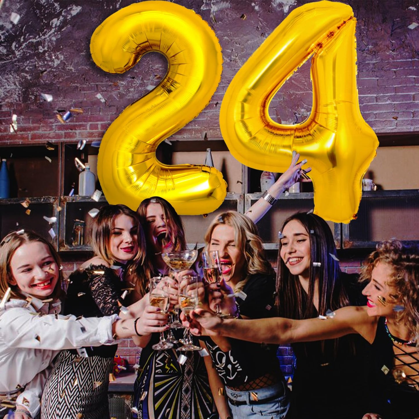 Pigetale 40 Inch Gold Large Numbers Balloons 0-9 Giant Jumbo Number 4 Digit 4 Helium Balloons, Big Foil Mylar Number Balloons Fo