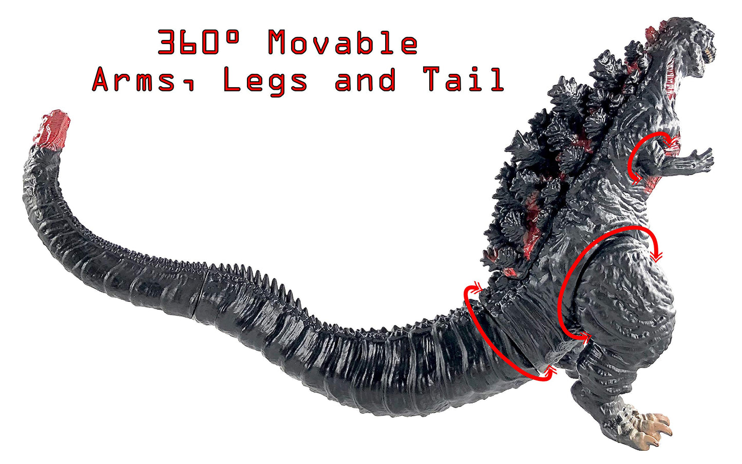 TwCare Shin Godzilla Action Figure, 11" Movable Joints, Grey Soft Vinyl, Model 672975609276, Includes Carry Bag
