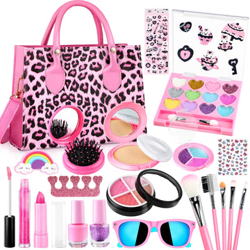 GIFTINBOX Kids Makeup Kit for Girl Toys, Washable Girls Makeup Kit for Kids with Bag, Makeup Sets for Girls Toddler Princess Toy