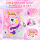 Unicorns Gifts For Girls Kids Toys 3 4 5 6 7 8 9 10 Years Old With Lcd Writing Tablet/Glowing Blanket/Unicorn Bracelet/Eye Mask/