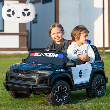 Nitoess Police Car Ride On, 24V 4Wd Kids Car Licensed Chevrolet Colorado, Toddler Car Ride On 2-Seater With Parent Remote, Polic