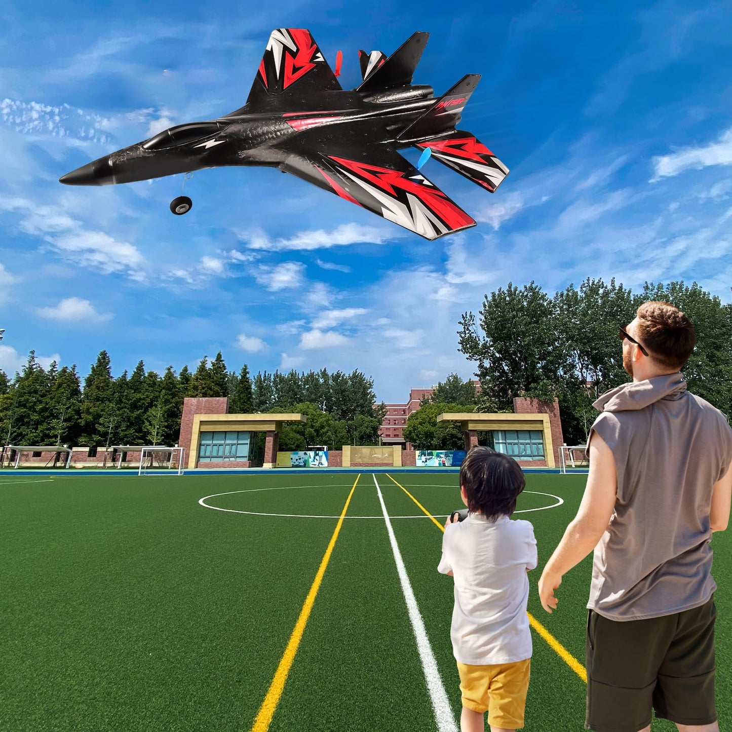 Su27 Rc Plane, 2.4Ghz Rc Airplane Ready To Fly Remote Control Airplane W/ 2 Batteries & 6-Axis Gyro Stabilizer, 2Ch Rtf Hobby Rc