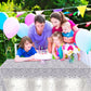 Silver Happy Birthday Party Decorations Silver Theme Table Covers Silver Glitter Birthday Party Tablecloths Supplies Diamonds Silver Party Tablecloths For Baby Shower Wedding Birthday Parties Supplies