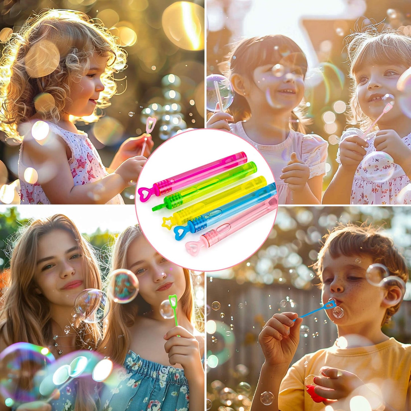 Maqihan 30Pcs Mini Bubble Wands Bulk - Bubbles Party Favors Small Bubble Wands For Summer Outdoor Party Themed Birthday Wedding