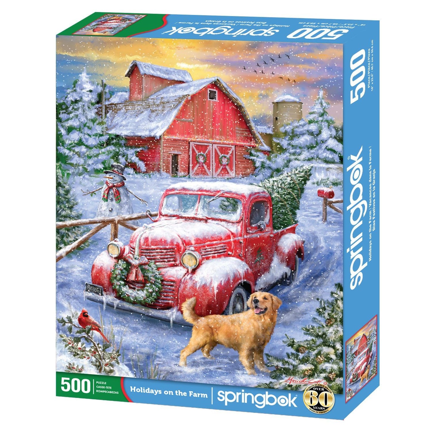 Springbok 500 Piece Jigsaw Puzzle - Nostalgic Winter Holiday Theme, Cardboard, Model 34-01694