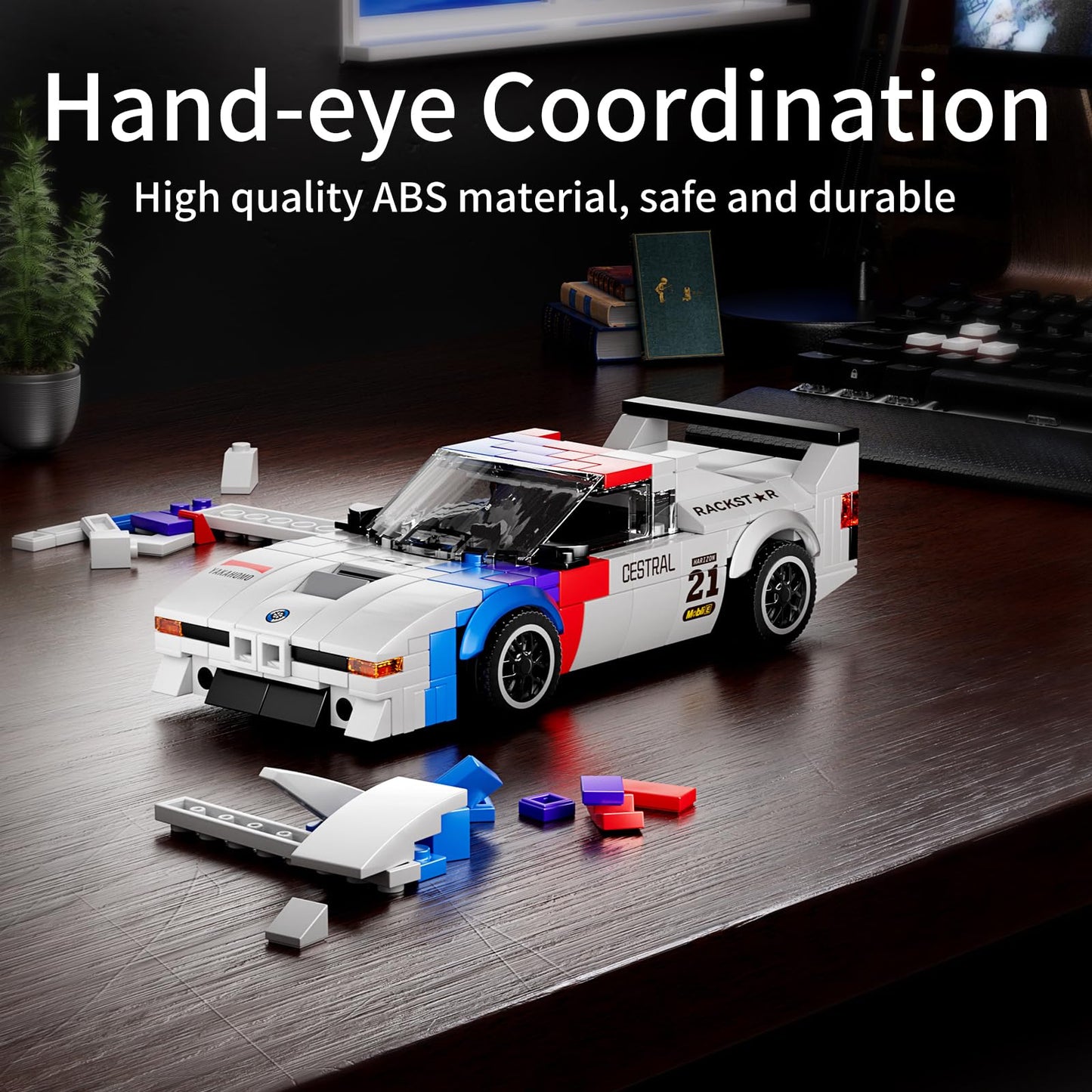 Mould King Speed Champion Race Car Building Toy For Boy Teen Racing Sports Collectable Model Car Construction Toy With Display Case Racing Car Building Kit For Adults Kids 8+, 27062