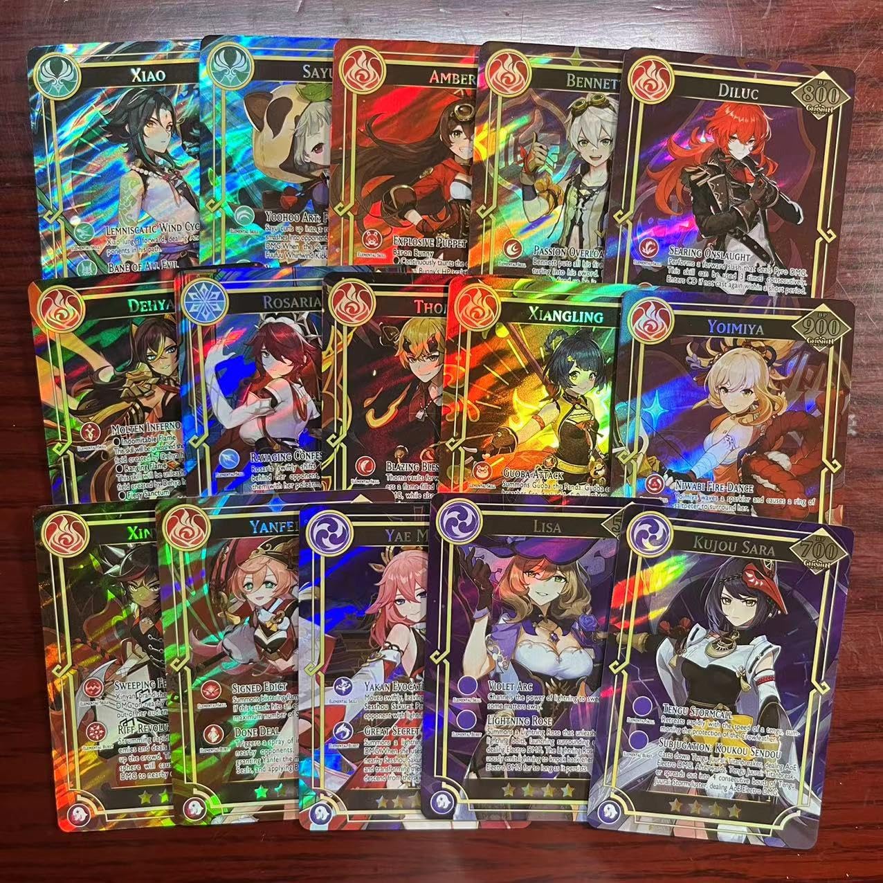 60PCS TCG Deck Cards 55PCS Ultra Rare Cards and 5Pcs Random UTR with Gilded Text English Version TCG Collection Kamisato Ayaka ZhongLI  Collectible Cards Best Gift for Kids and mature-themed
