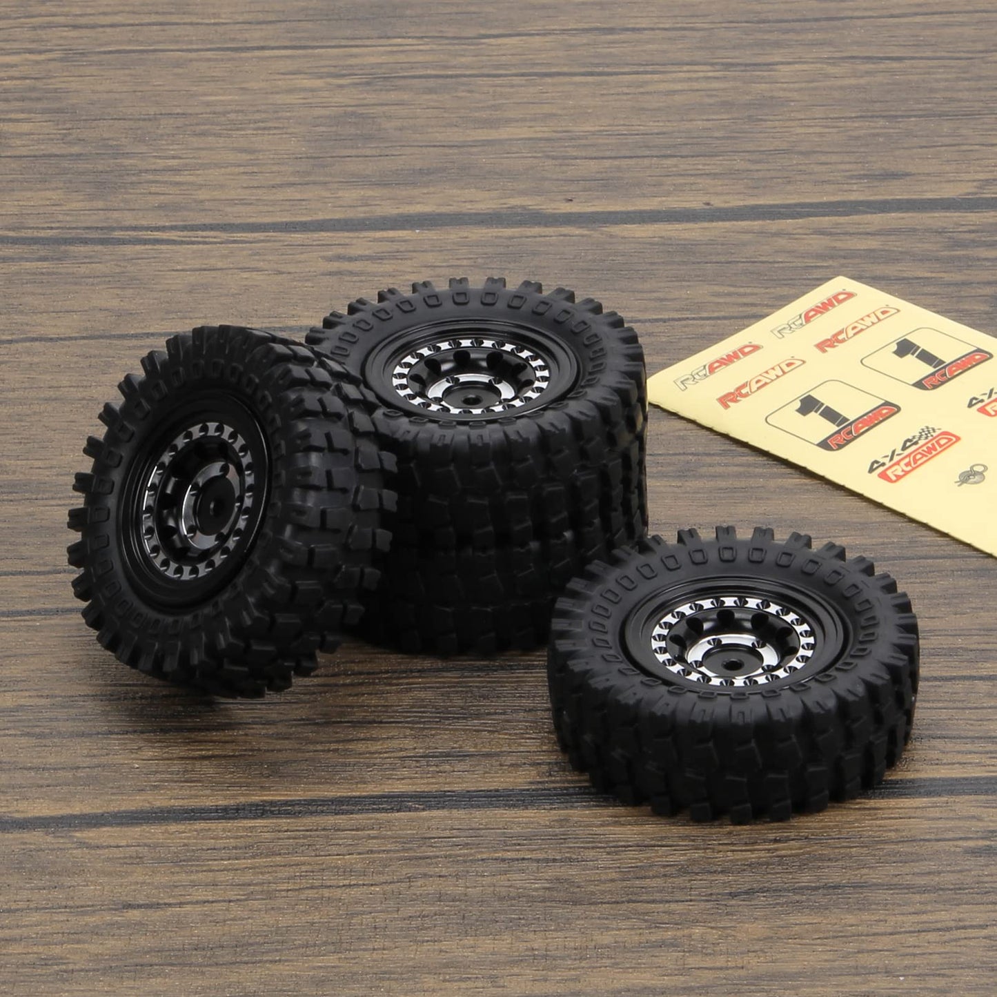 RCAWD Beadlock Wheel Rim Tires for FMS 1/24 FCX24