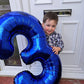 Metallic Blue Number 3 Balloon 40 Inch, 3 Balloon Number, 3Rd Birthday Decorations, Navy Blue Party Supplies For Boys Girls
