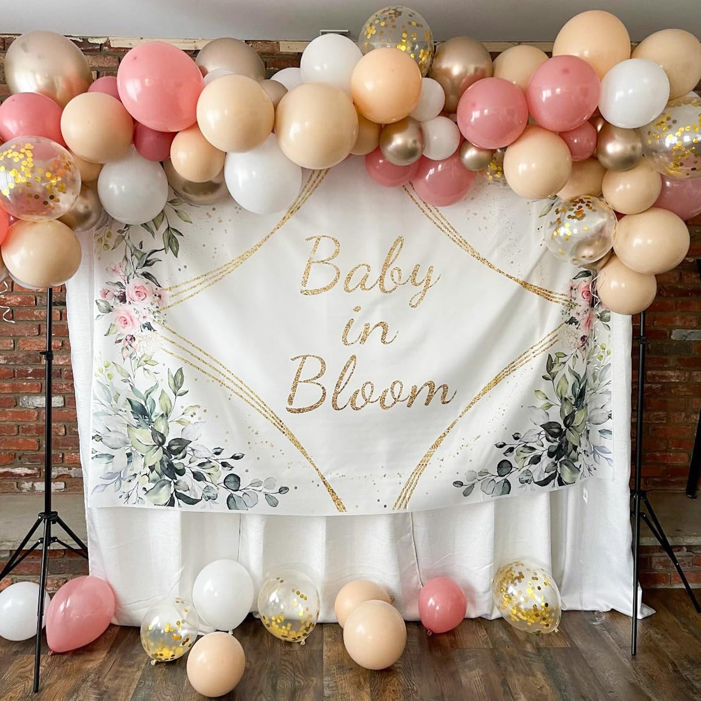 Retro Pink Beige Balloons Set, 12 Inch Dusty Pink Balloons Pink Gold Party Balloons Dark Gold Latex Balloons Boho Style Blush Pi