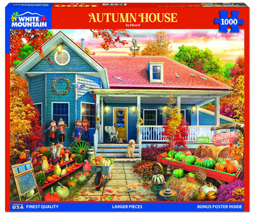 White Mountain Puzzles - Autumn House - 1000 Piece Jigsaw Puzzle For Adults