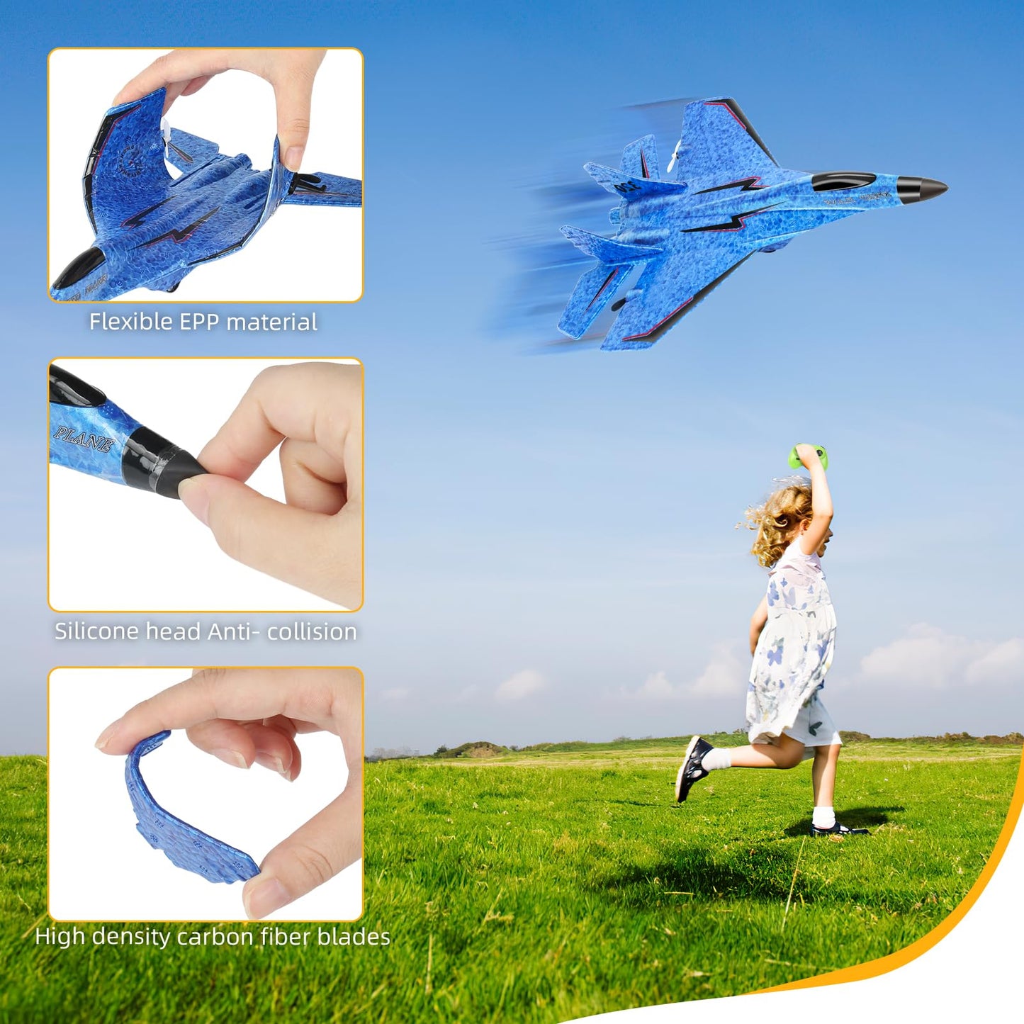 Rc Plane, Remote Control Wireless Airplane Toy - Rc Plane Remote Control 2Ch 2.4Ghz Rc Plane With Lights, Remote Control Airplan