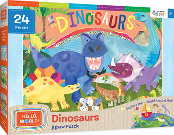 MasterPieces 24 Piece Jigsaw Puzzle for Kids - Dinosaurs Right Fit - 19x14