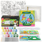 Arteza Kids Water Creatures Painting Kit, 4 Canvases 8 X 8 Inches, 24 Acrylic Paints, 4 Paint Brushes, 4 Palettes, Kids Activities Ages 6 And Up