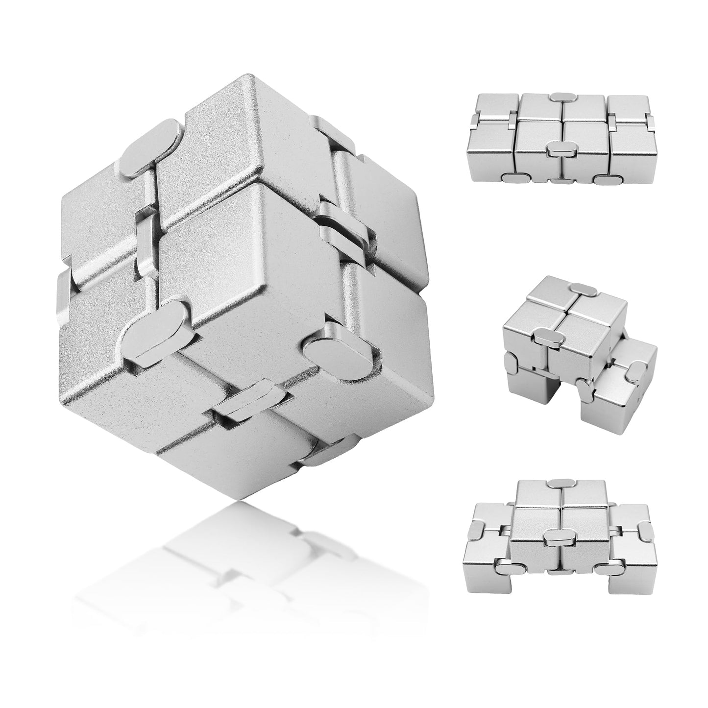 Dolasev Silver Infinity Cube, Kids Fidget Toy, Fidget Toys Adults Anxiety, Fidget Toys For Teens, Cool Metal Anxiety Toys For Ad