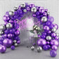Dark Purple Balloons Arch Garland Kit-143Pcs Silver Metallic Purple Balloons For Birthday Anniversary New Years Baby Shower Grad
