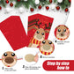 Outus 50 Pieces Christmas Scratch Off Cards Stickers Christmas Hawaii Party Games Vouchers Festive Raffle Tickets Holiday Business Prize Drawings For Kids Adults Families Events Groups (Elk)